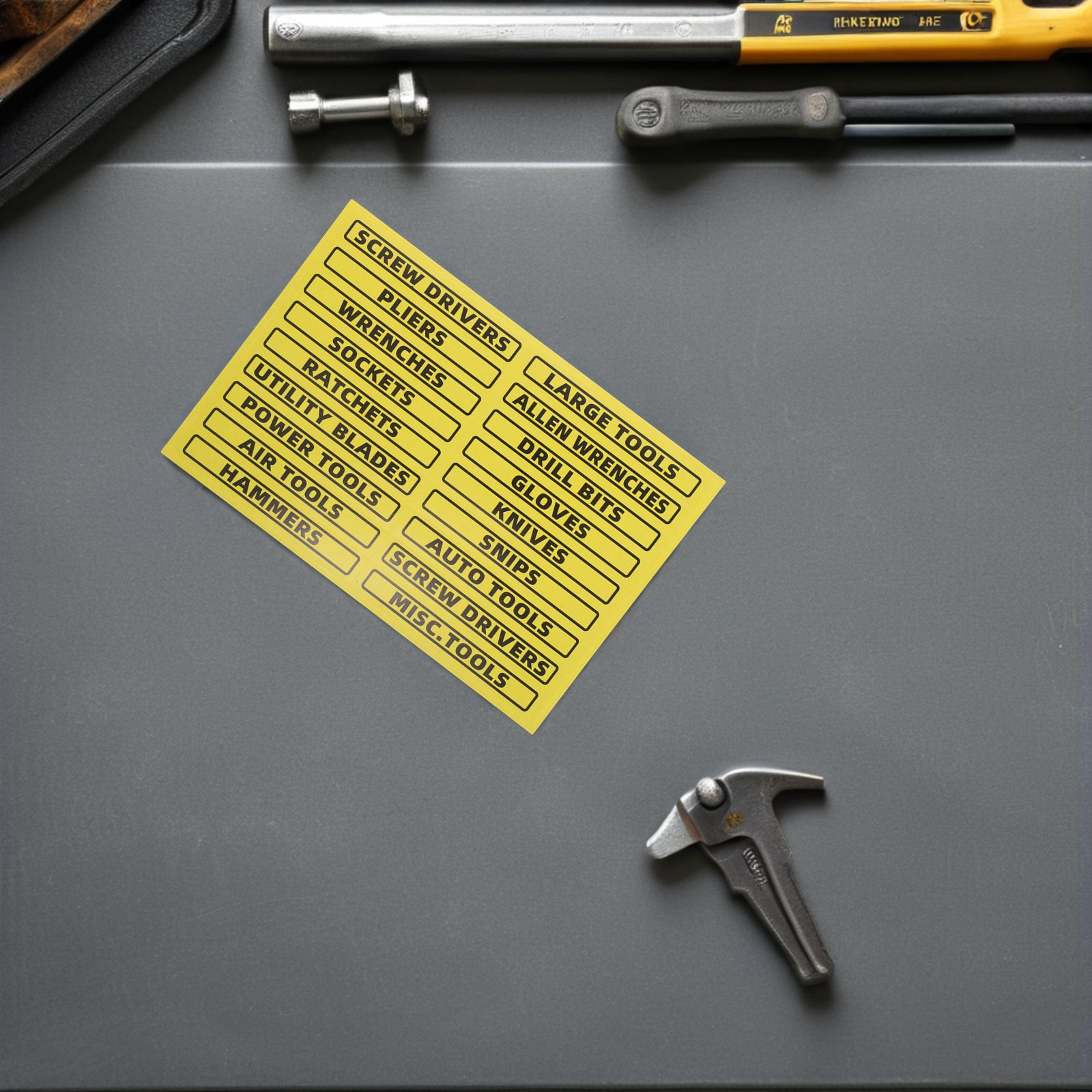 Workshop Tools Classification - 40Pcs Tool Classification Stickers Retro Toolbox
