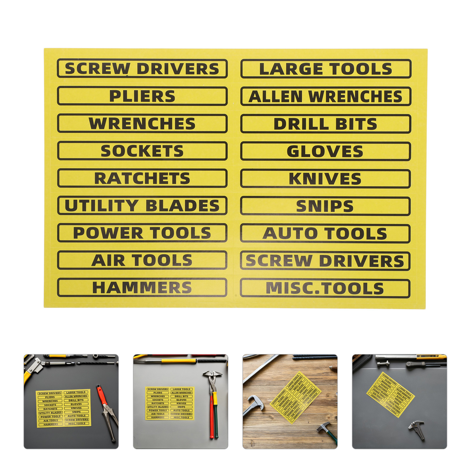Workshop Tools Classification - 40Pcs Tool Classification Labels Retro Toolbox