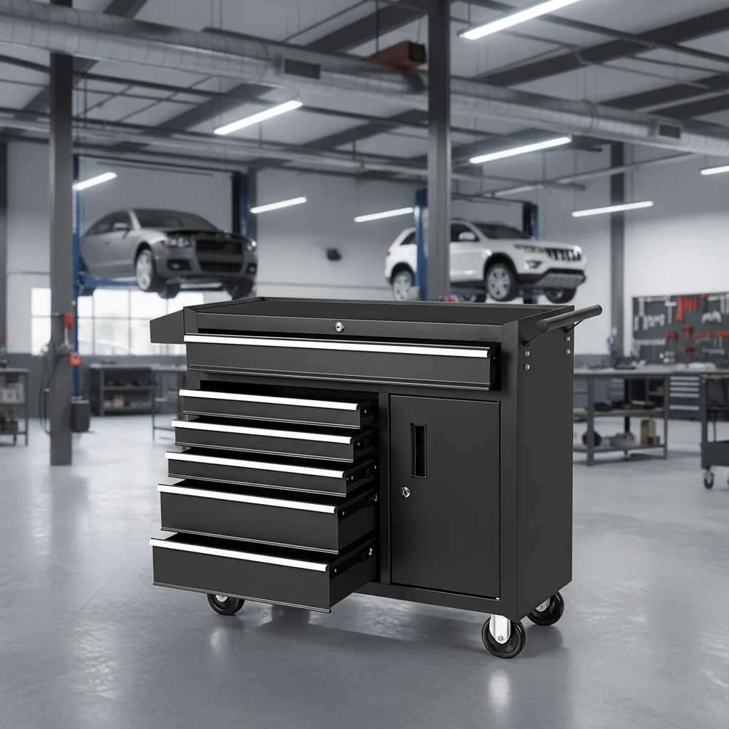 Workshop Tools Logo - Tool Storage Cabinet 6-Drawer Side Locker