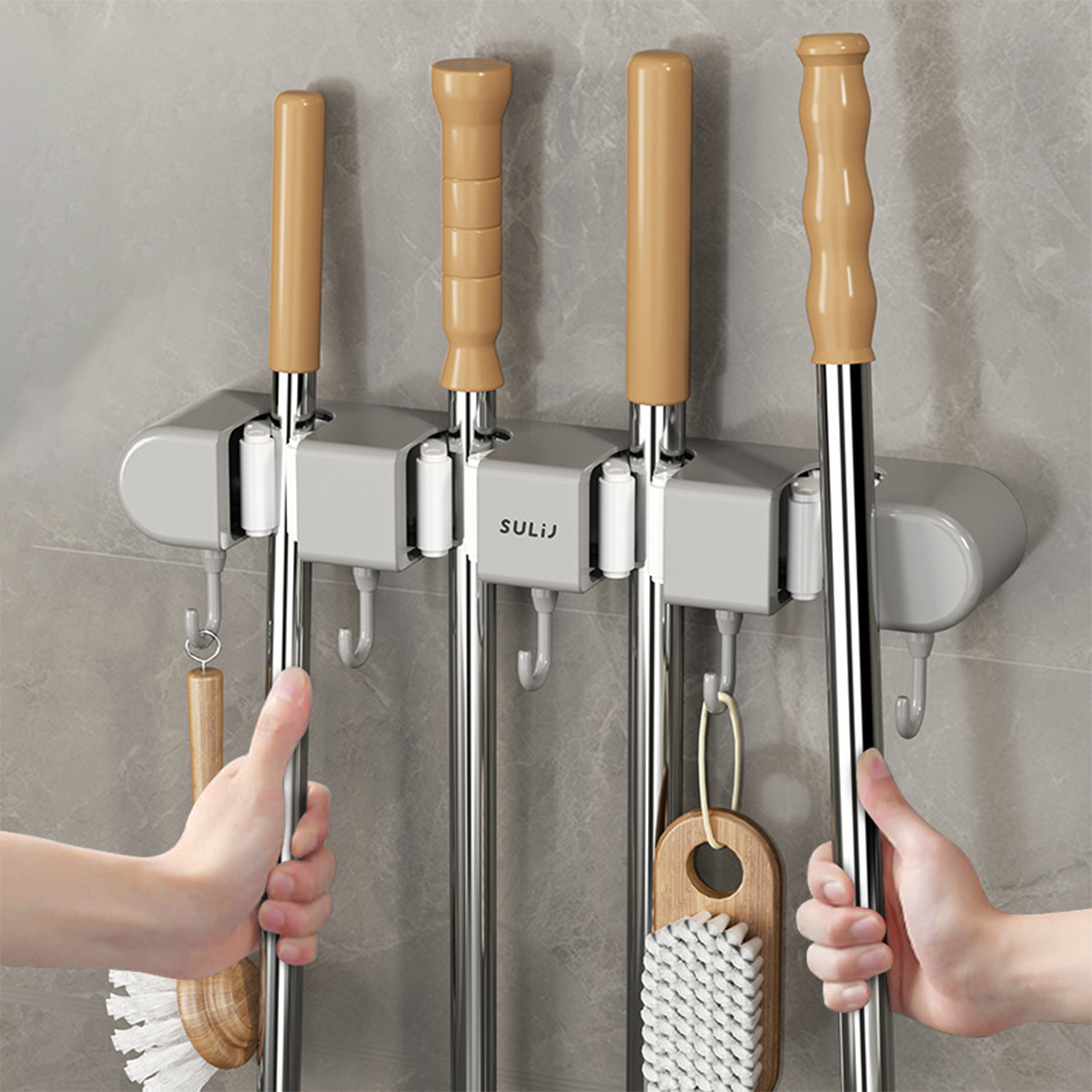 Broom Mop Holder with Hooks Wa - Workshop Tools On Wall 리뷰 및 가격