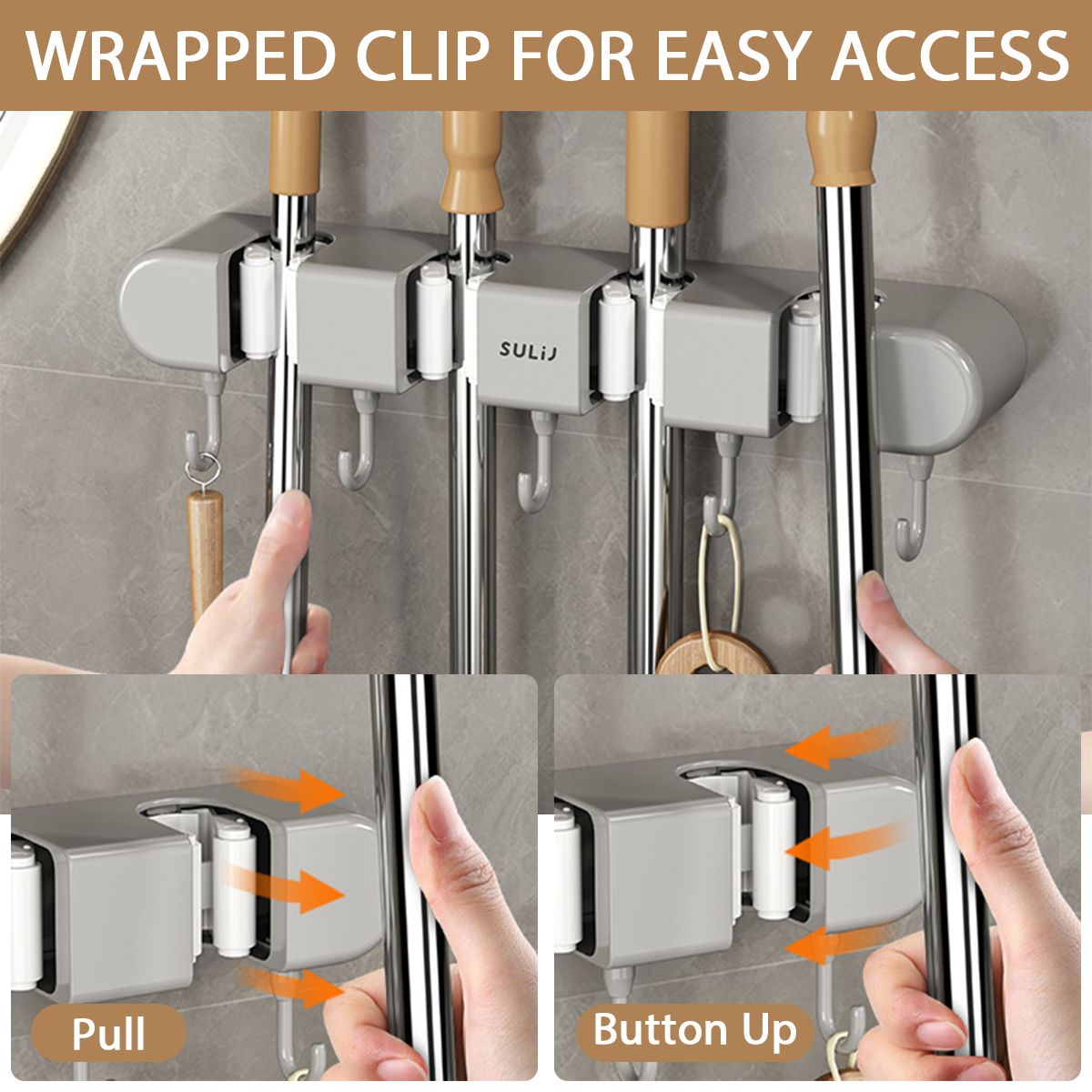 Broom Mop Holder with Hooks Wa - Workshop Tools On Wall 리뷰 및 가격