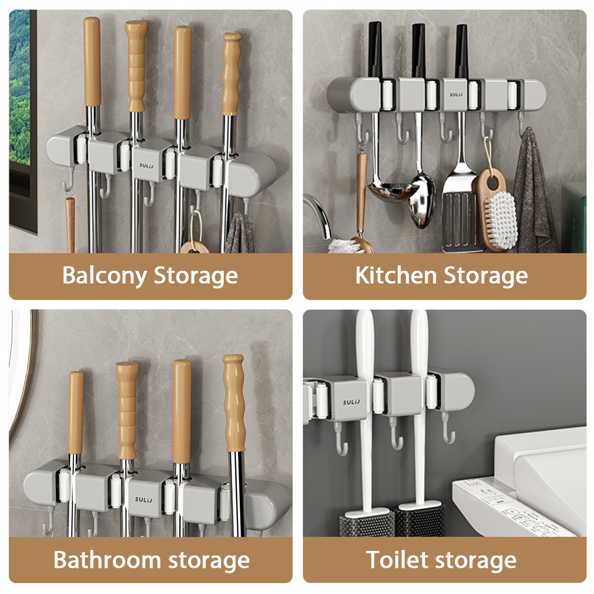 Broom Mop Holder with Hooks Wa - Workshop Tools On Wall 리뷰 및 가격