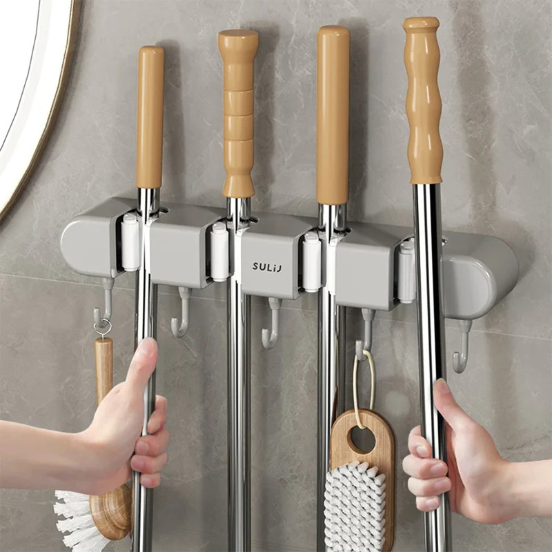 Broom Mop Holder with Hooks Wa - Workshop Tools On Wall 리뷰 및 가격