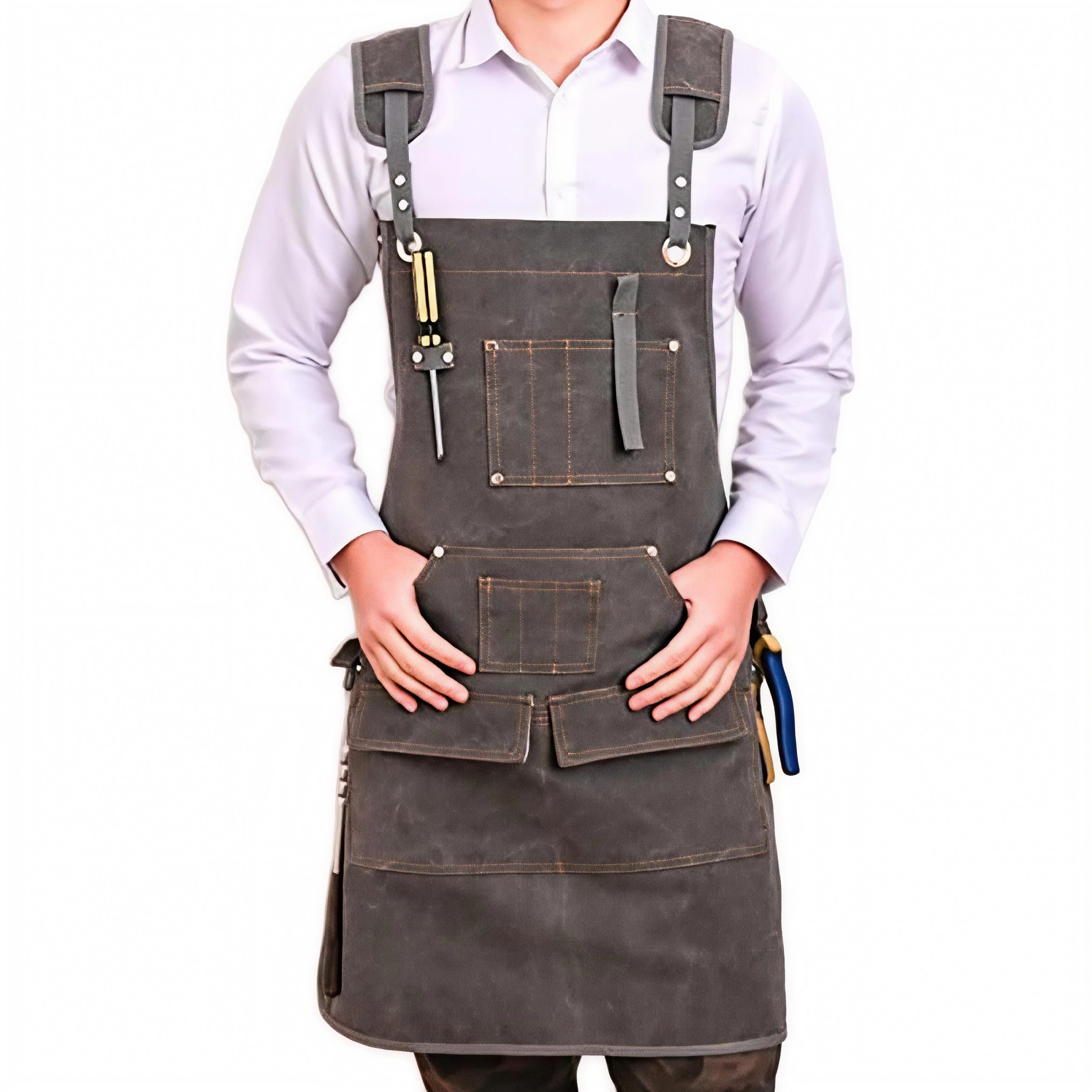 Heavy Duty Canvas Apron Custom - Workshop Tools Logo 리뷰 및 가격